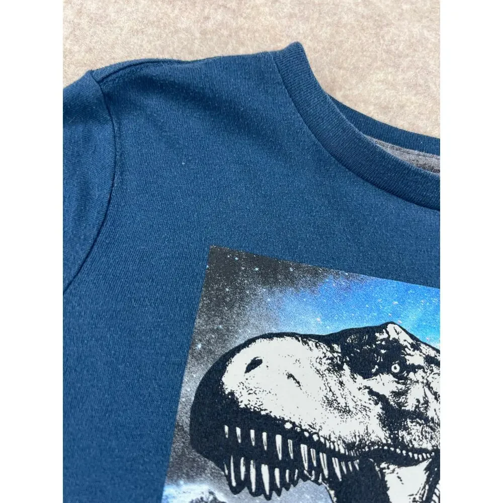 Old Navy Blue Dinosaur T Rex Short Sleeve Tshirt Boys Size 6/7